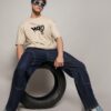 MUSIC BEIGE OVERSIZED T-SHIRT BY OVERHEAT