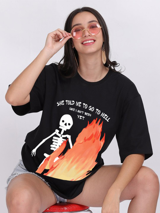 Black Oversized t-shirt for women by Overheat