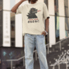 TOKYA JAPAN BEIGE OVERSIZED T-SHIRT BY OVERHEAT