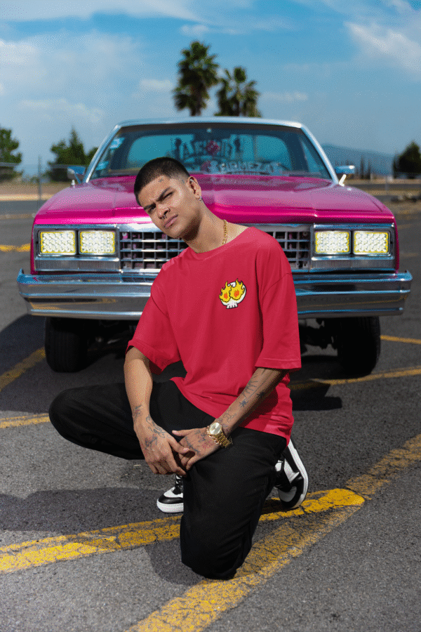 FIRED UP RED OVERSIZED T-SHIRT BY OVERHEAT